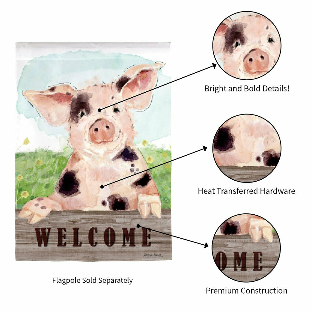 Plow & Hearth Spotted Pig Suede Garden Flag