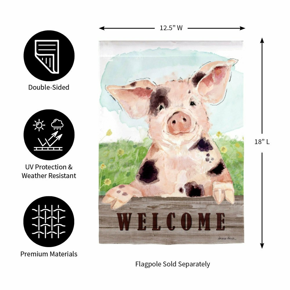 Plow & Hearth Spotted Pig Suede Garden Flag