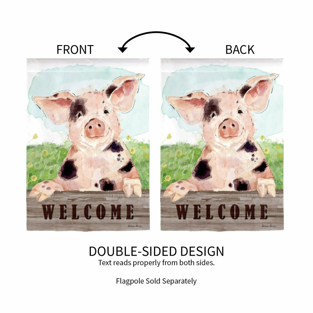 Plow & Hearth Spotted Pig Suede Garden Flag