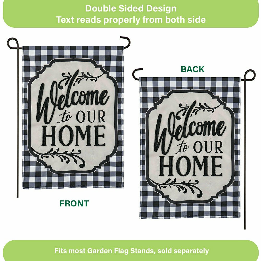Plow & Hearth Classic Welcome Home Applique Garden Flag