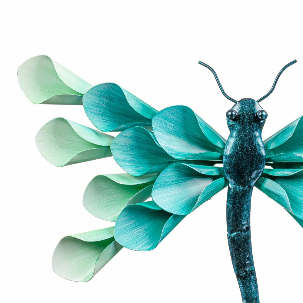 Plow & Hearth Pollinator Garden Outdoor Wall Decor, Metal, Petal Dragonfly Wall Art