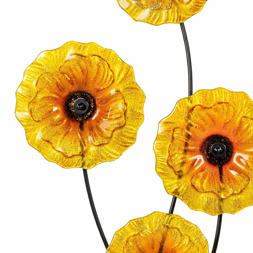 Plow & Hearth What She Shed Indoor Wall Decor, Glass & Metal, Sunflower Wall Art