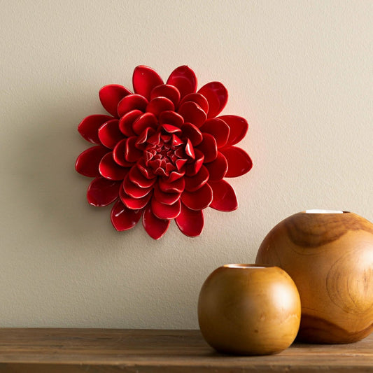 Plow & Hearth 8" Ceramic Flower Wall Decor