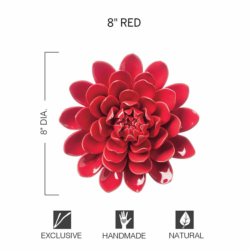 Plow & Hearth 8" Ceramic Flower Wall Decor