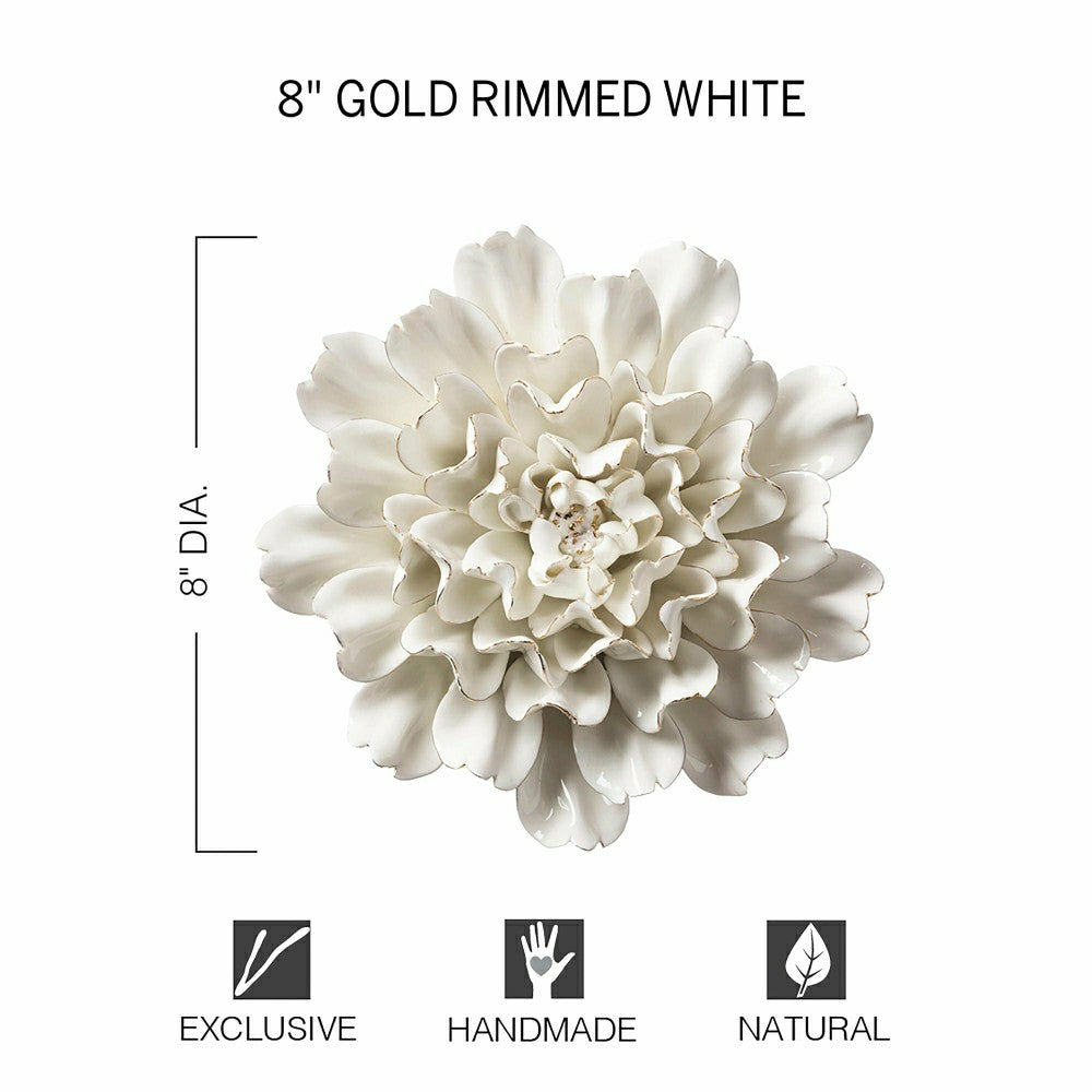 Plow & Hearth 8" Ceramic Flower Wall Decor