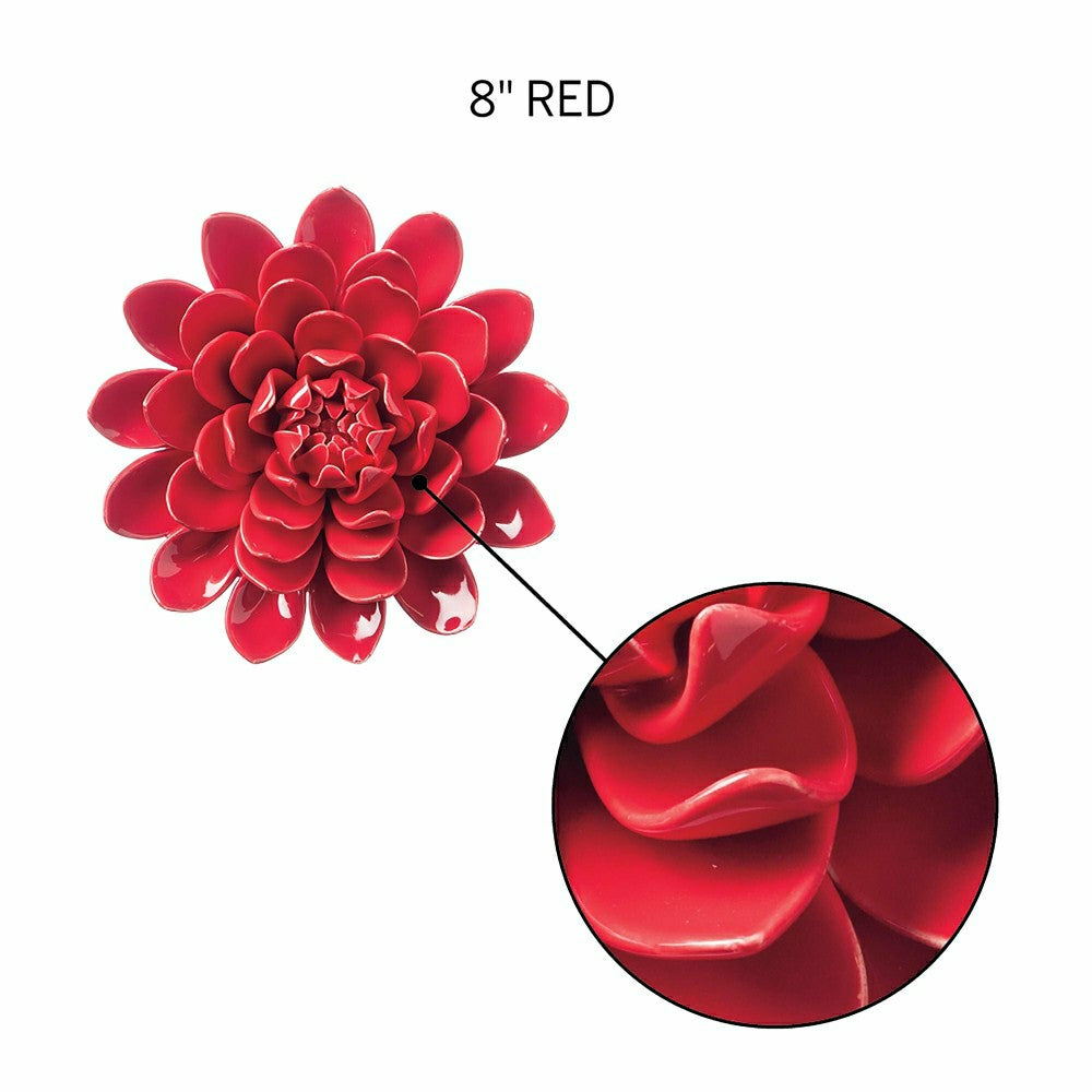 Plow & Hearth 8" Ceramic Flower Wall Decor