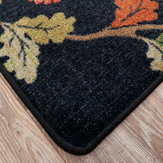Plow & Hearth Oakwood Pine Cone and Oak Leaf Rug, 7'7" Round