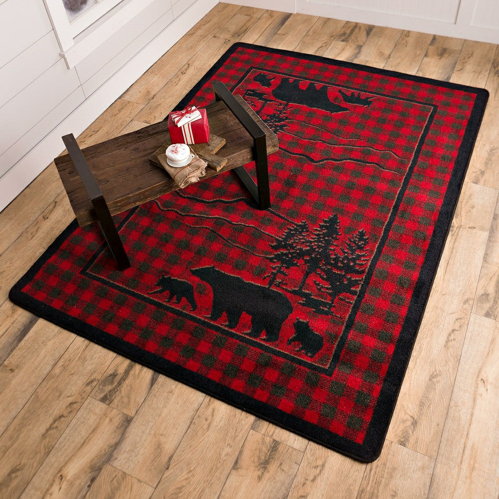 Plow & Hearth Huntington Bear Buffalo Check Rug