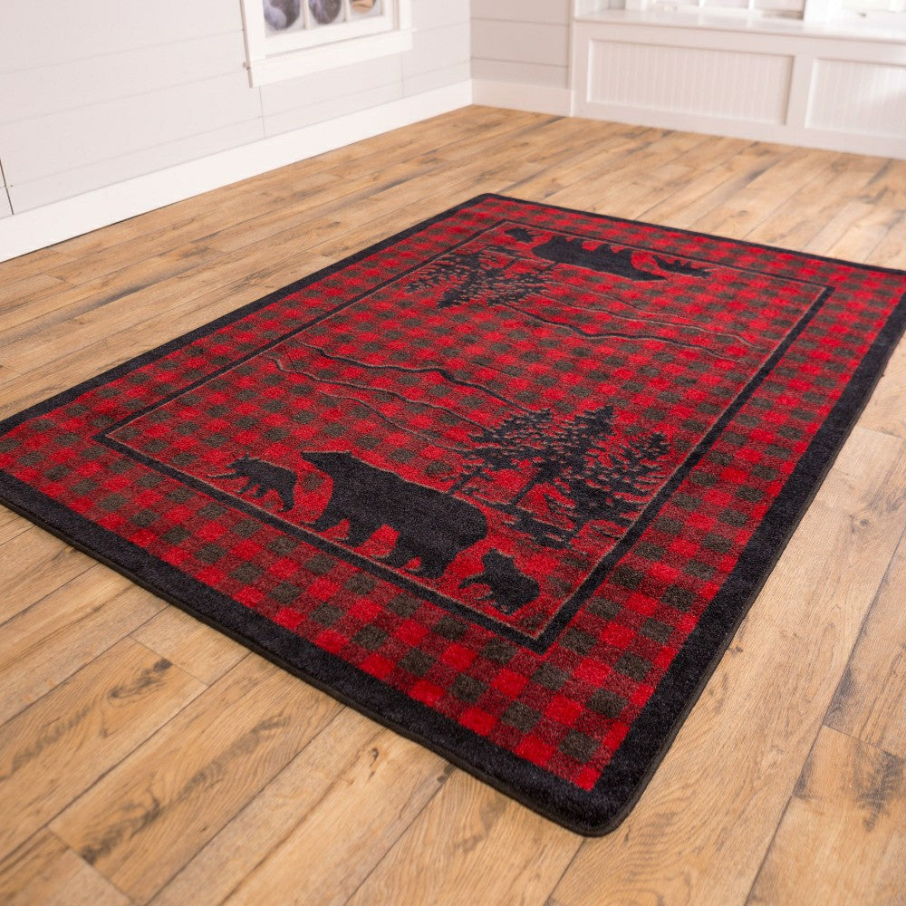 Plow & Hearth Huntington Bear Buffalo Check Rug