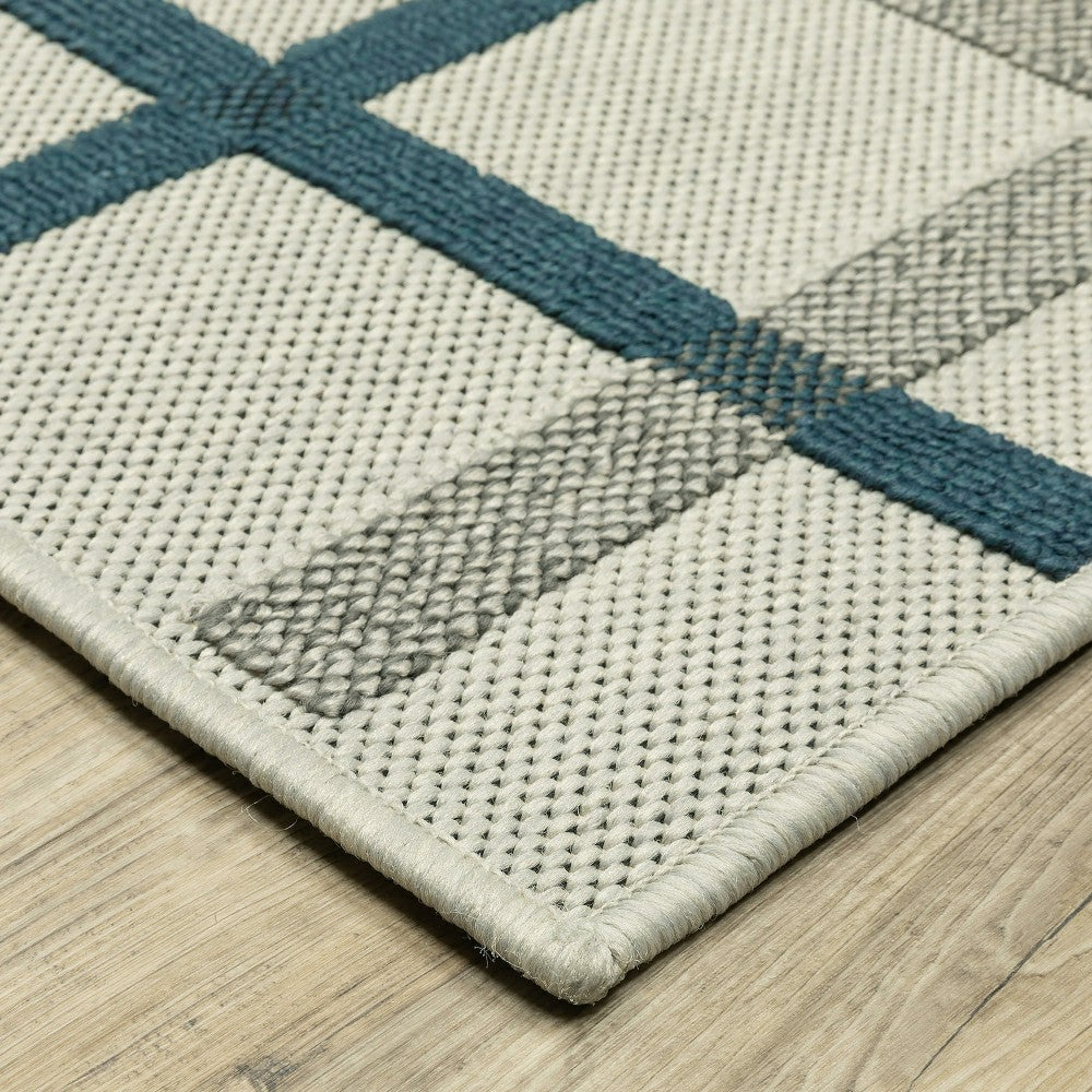 Plow & Hearth Indoor/Outdoor York Windowpane Polypropylene Rug, 3'3" x 5'