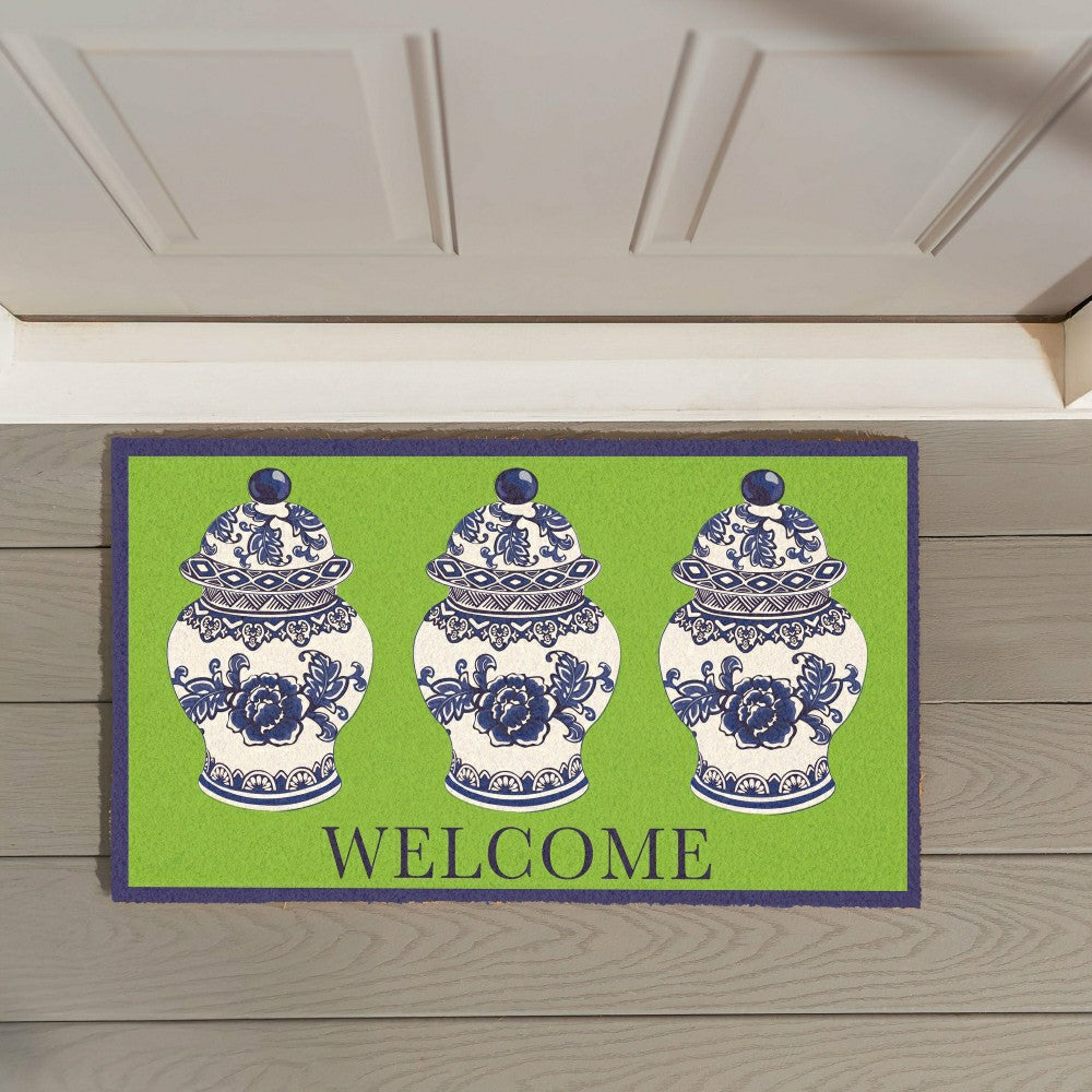 Plow & Hearth Chinoiserie Welcome Coir Mat