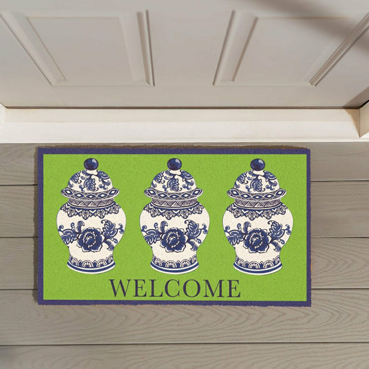 Plow & Hearth Chinoiserie Welcome Coir Mat
