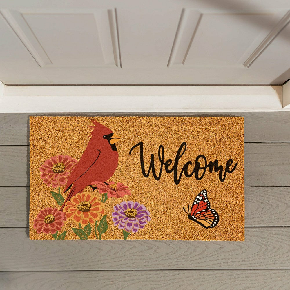 Plow & Hearth Spring Cardinal Time Coir Mat
