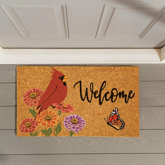 Plow & Hearth Spring Cardinal Time Coir Mat