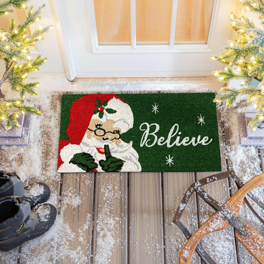 Plow & Hearth Traditional Santa Portrait Coir Mat