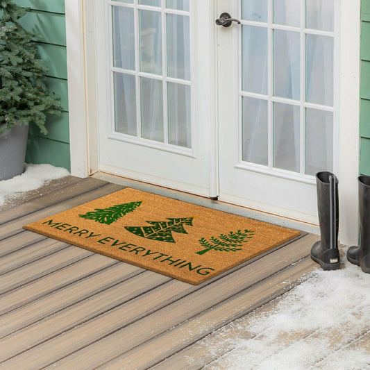 Plow & Hearth VivaStyle Coir Mat, 24"x36", Festive Foliage