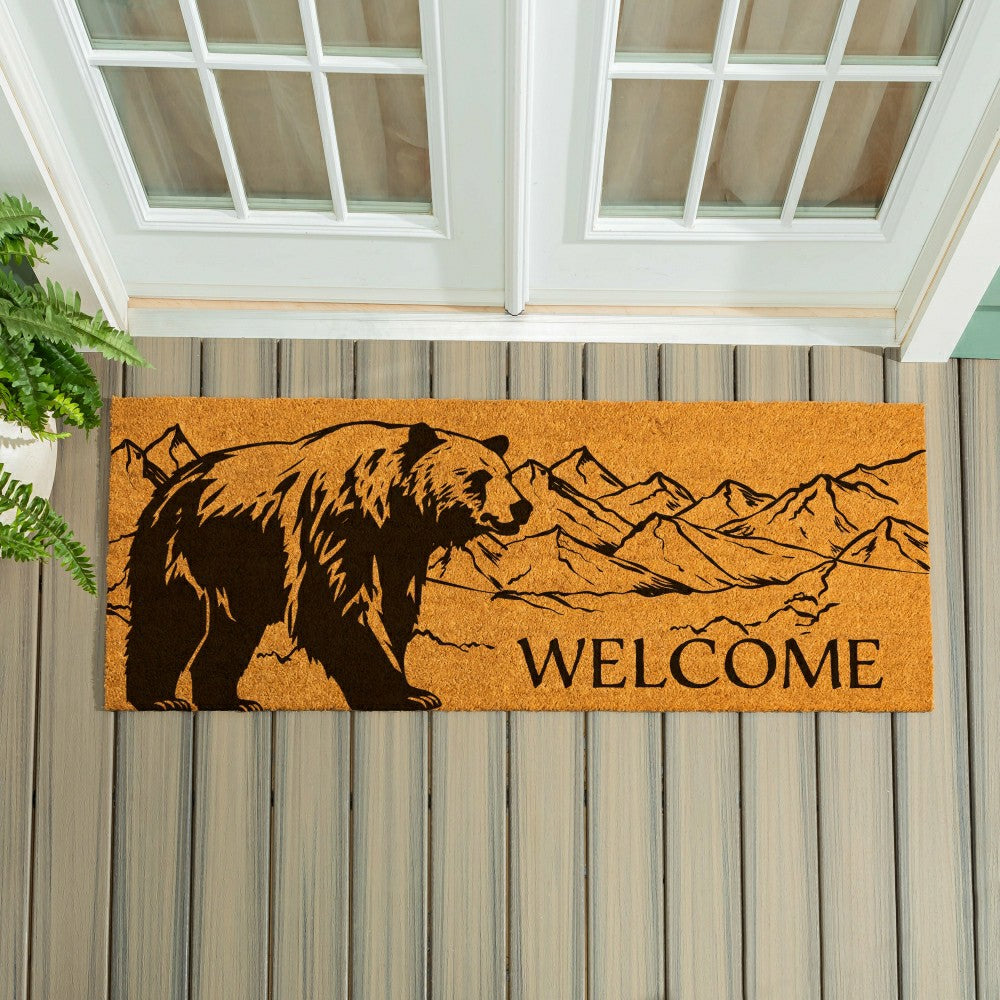 Plow & Hearth EG Studio Northwoods Foggy Trees Landscape Coir Mat (60x24)