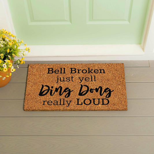 Plow & Hearth Ding Dong Coir Mat