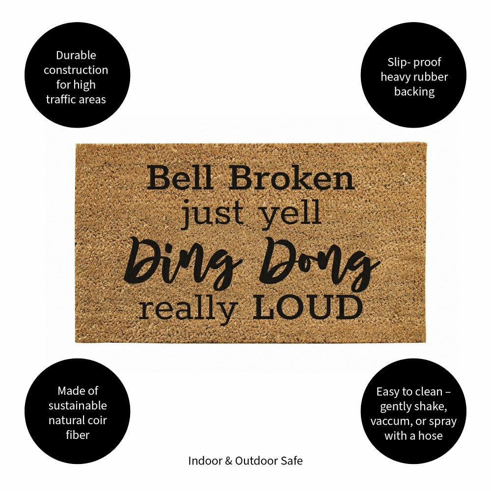 Plow & Hearth Ding Dong Coir Mat