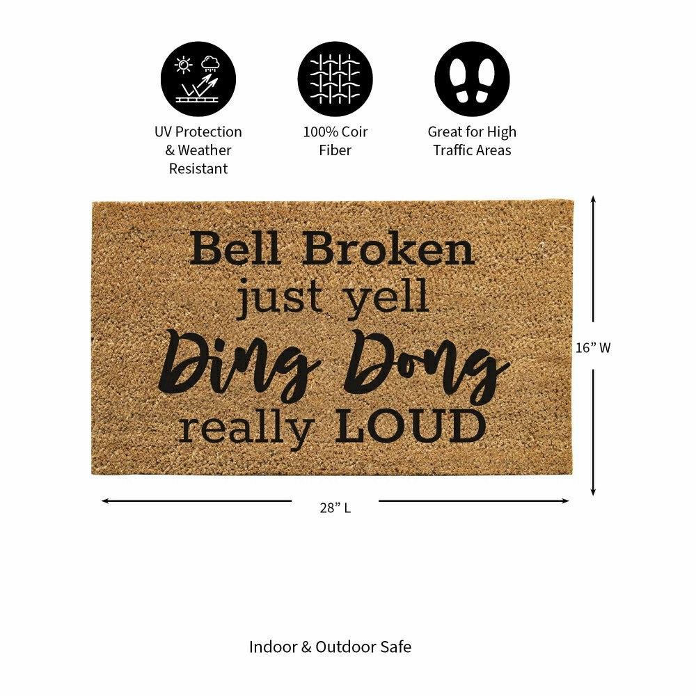 Plow & Hearth Ding Dong Coir Mat