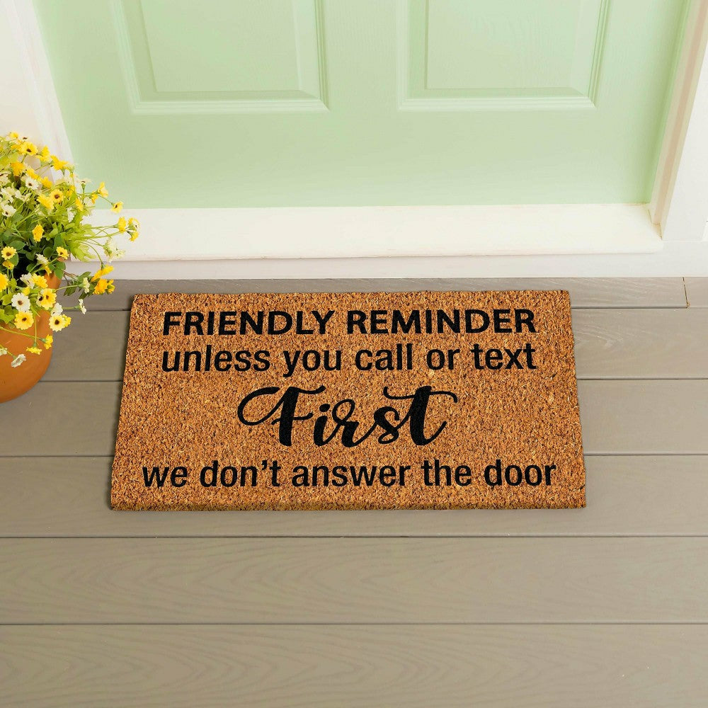 Plow & Hearth Friendly reminder Coir Mat