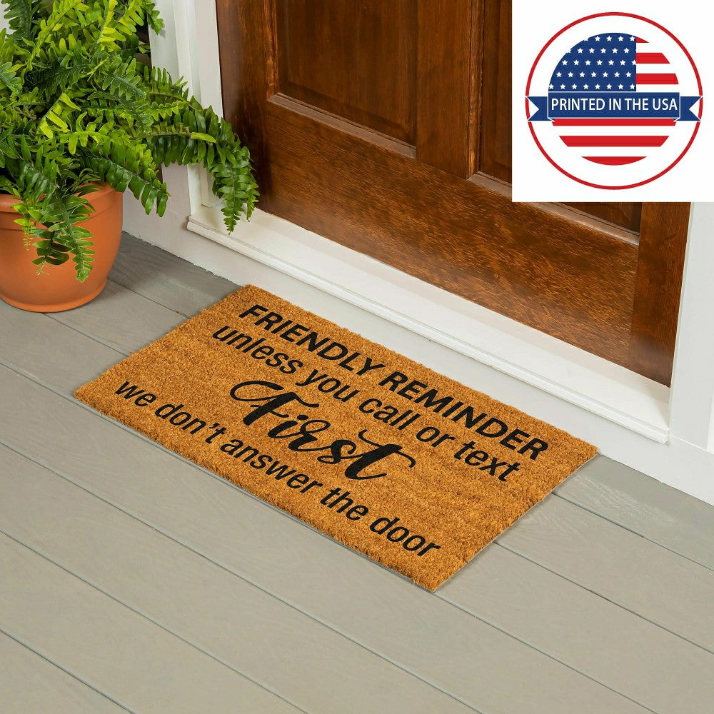 Plow & Hearth Friendly reminder Coir Mat