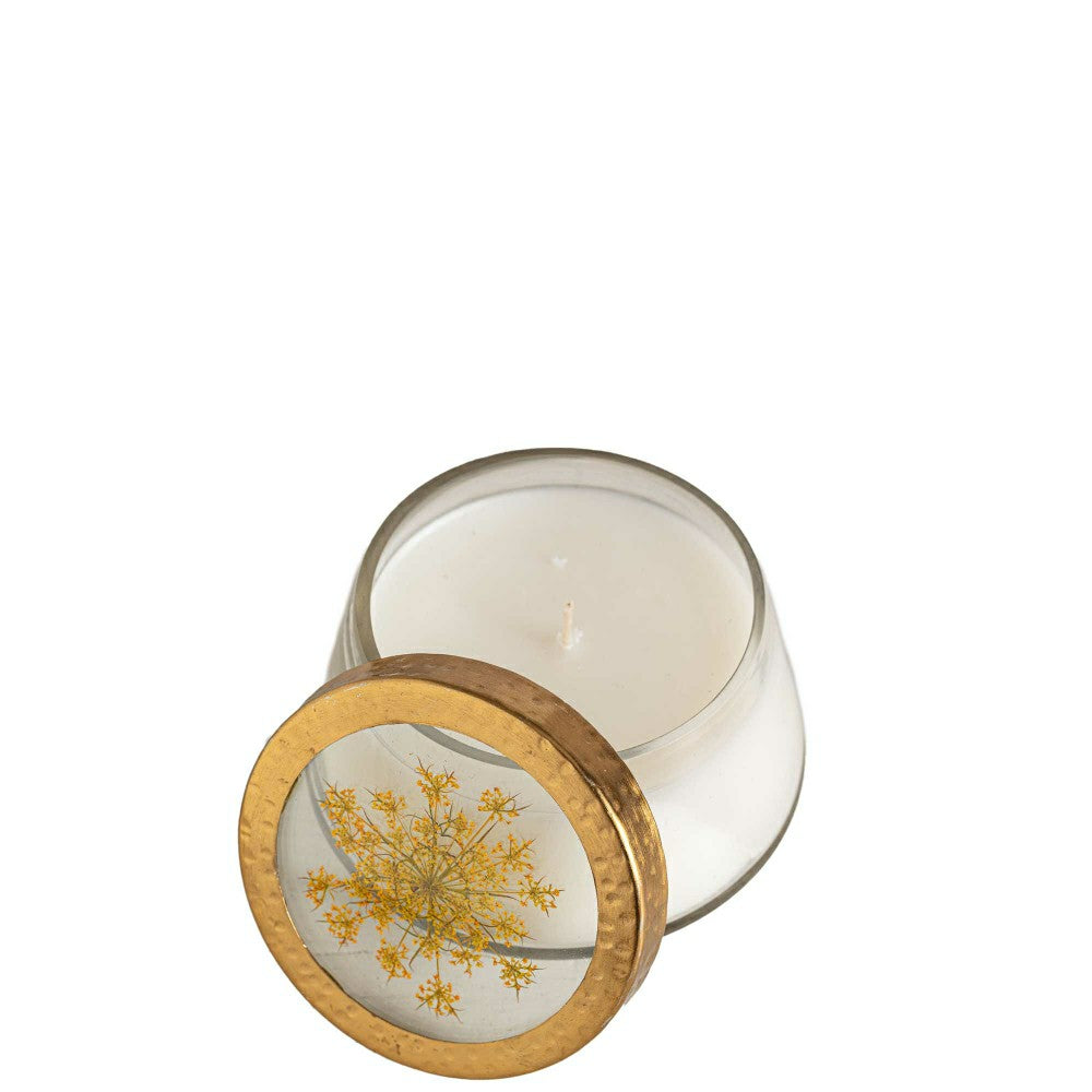 Plow & Hearth Accent Pressed Floral Candle - Harvest Pumpkin