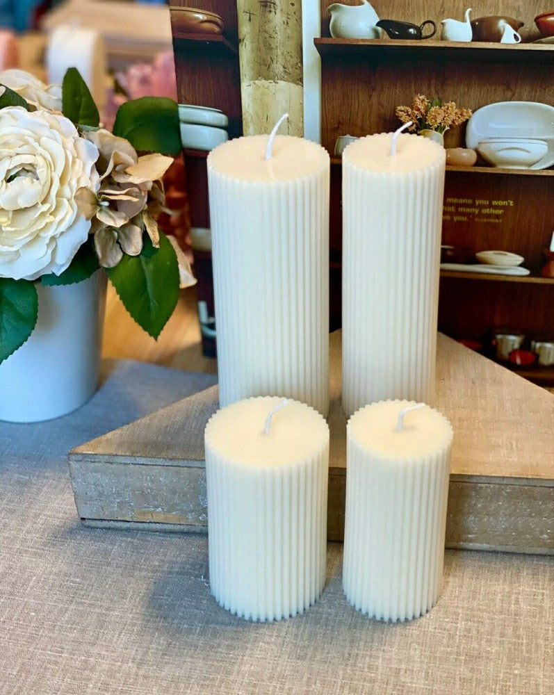 Plow & Hearth Minimalist Ribbed Candles