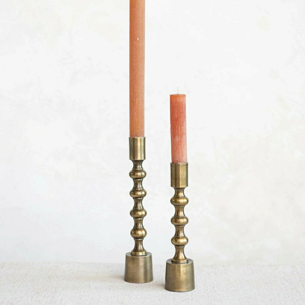 Plow & Hearth Taper Candle Holders, Antique Gold Finish, Set of 2
