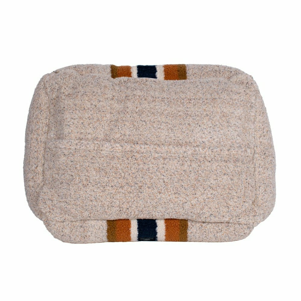 Plow & Hearth Shinola Brand Stripe Kuddle Berber Dog Bed Oatmeal