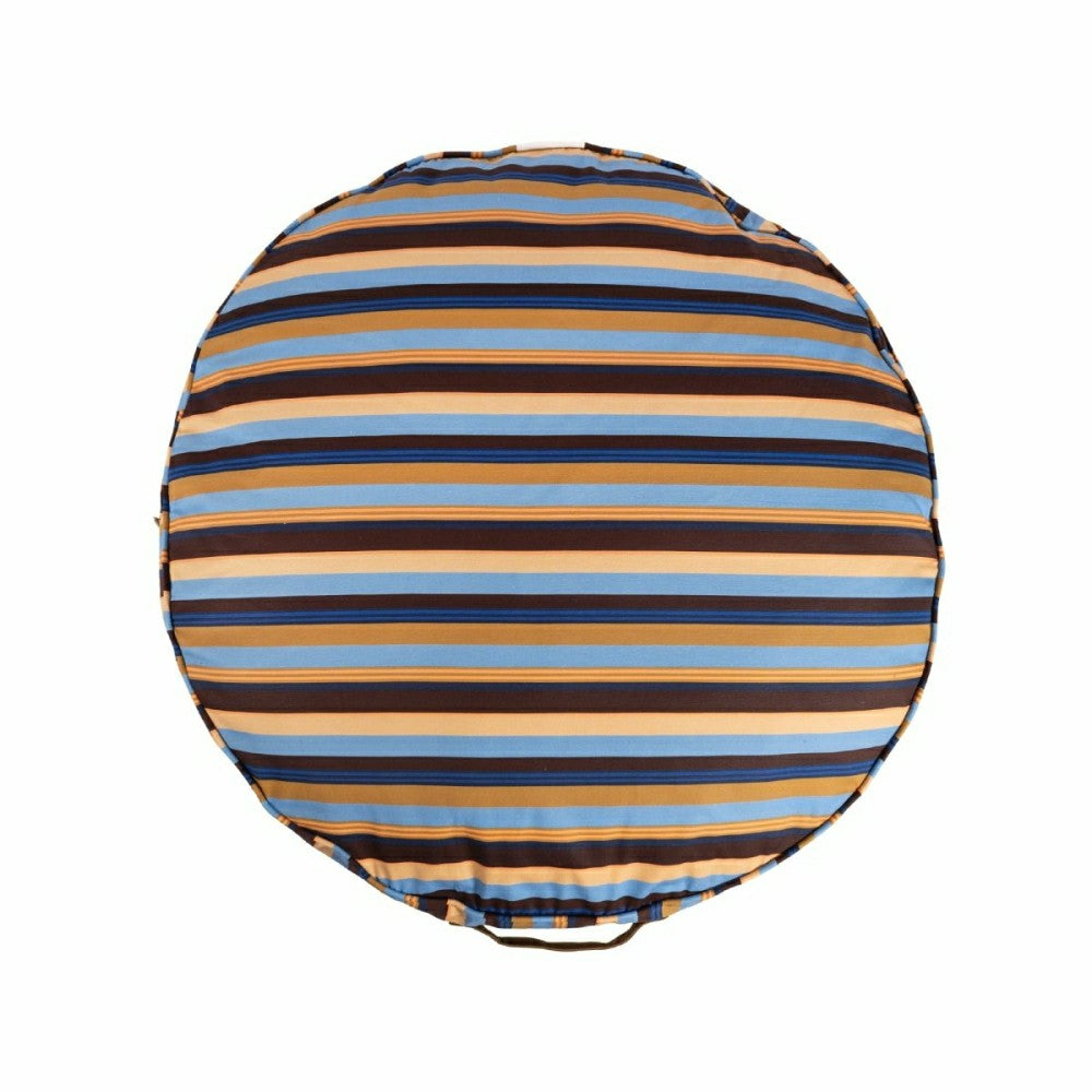 Plow & Hearth Round Stripe Pet Bed with Fur