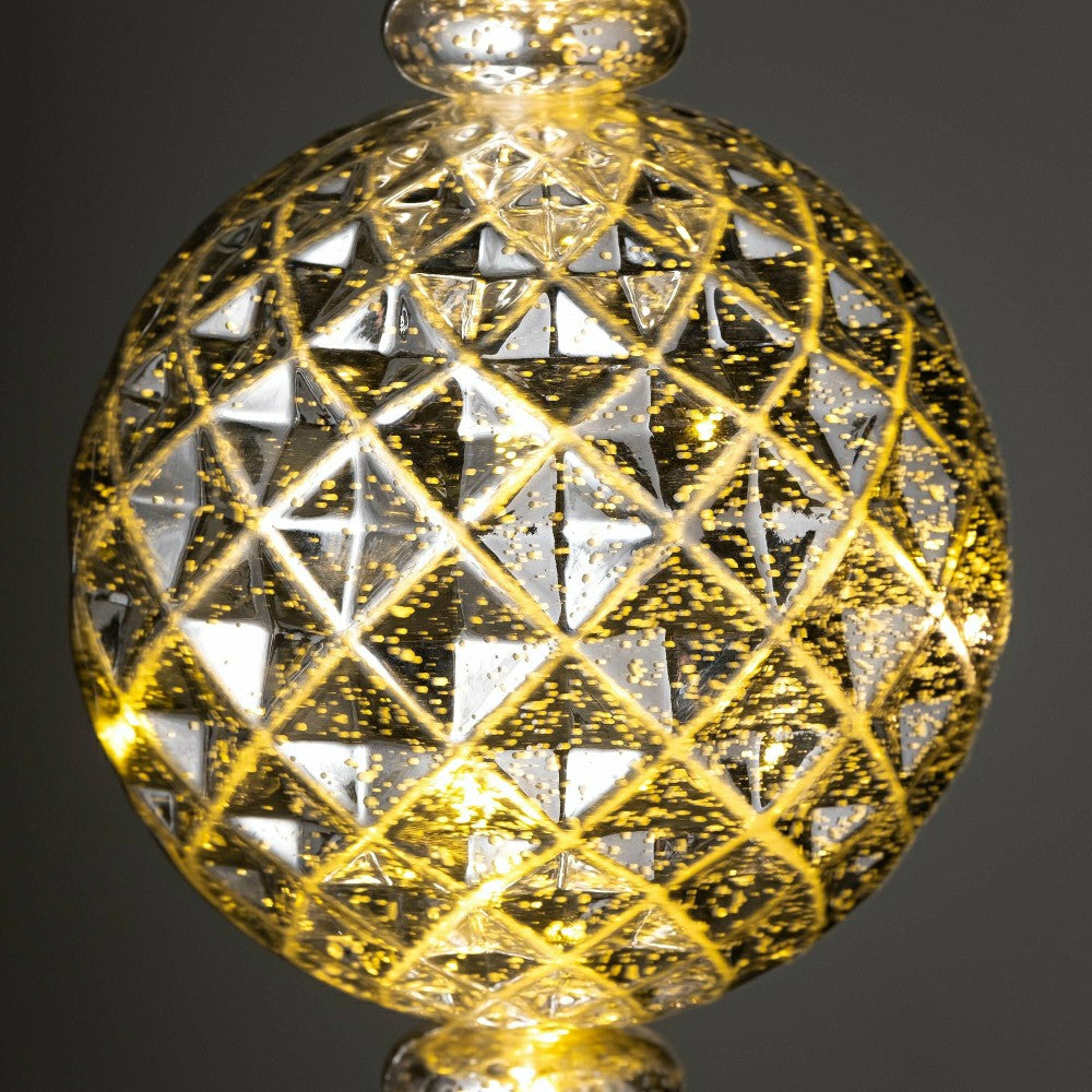 Plow & Hearth Indoor/Outdoor Shatterproof Holiday Lighted Large Finial Hanging Ornam
