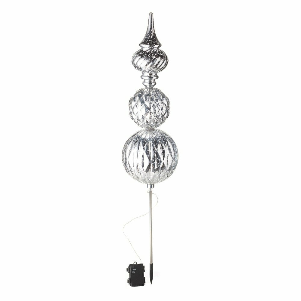 Plow & Hearth Indoor/Outdoor Shatterproof Holiday Lighted Large Finial Ornament Stak
