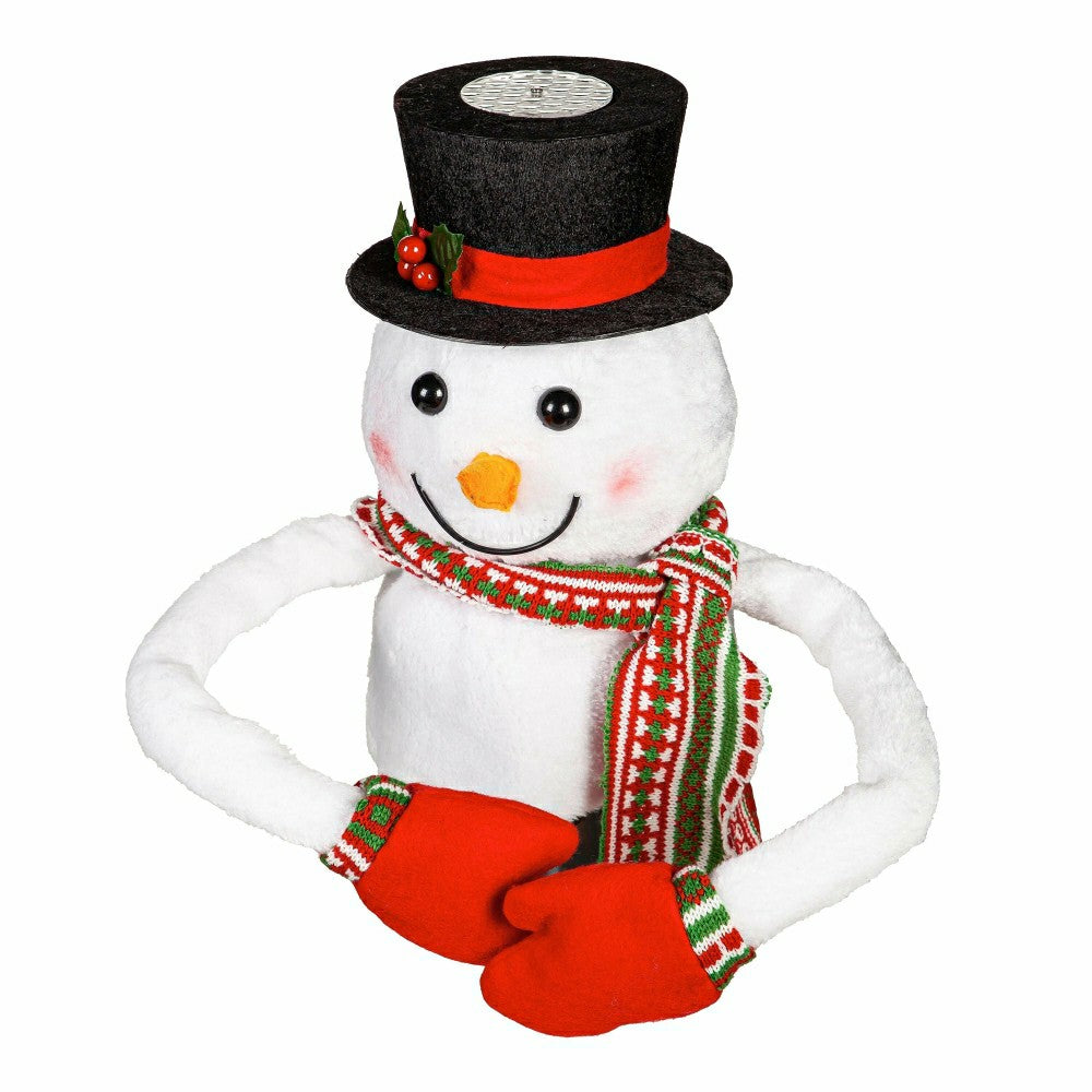 Plow & Hearth Snowman Tree Topper with Snowflake Projector