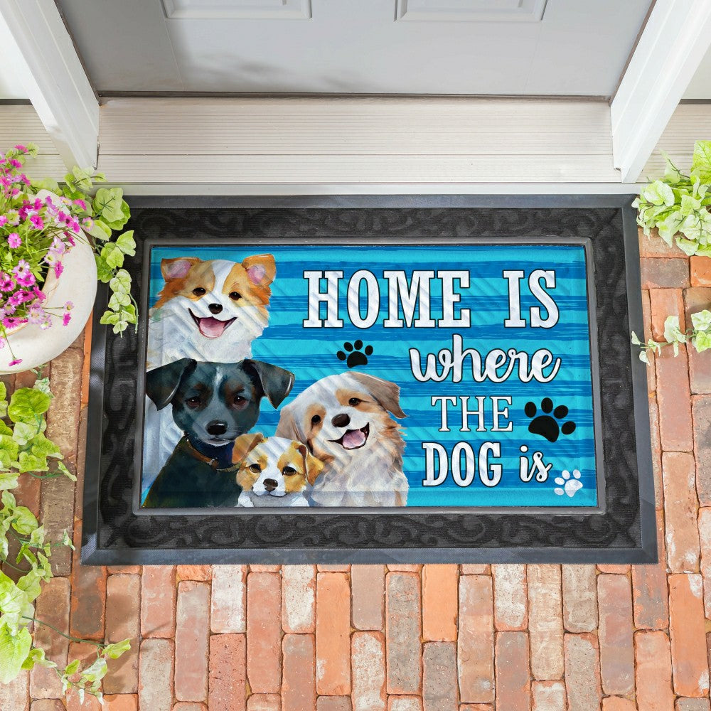 Plow & Hearth Home Is Where The Dog Is Embossed Mat
