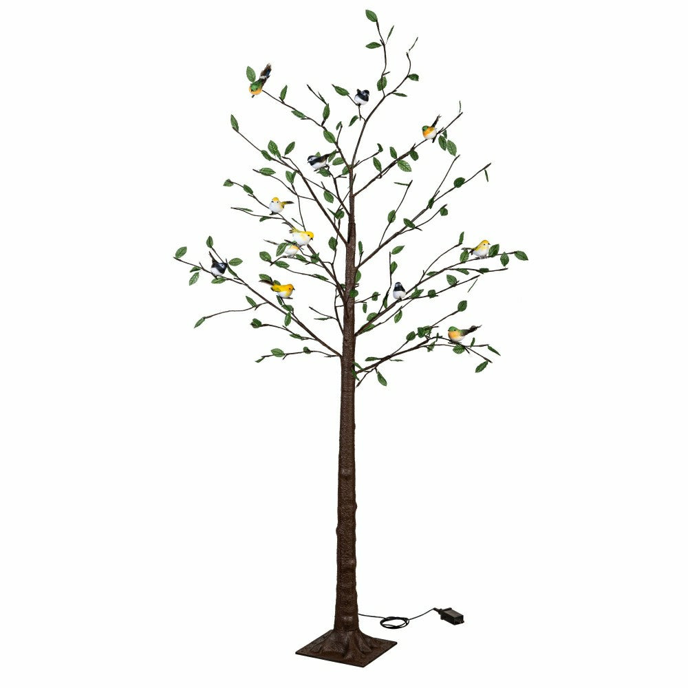 Plow & Hearth 72" LED Artificial Tree with Bird Clips, 72"H
