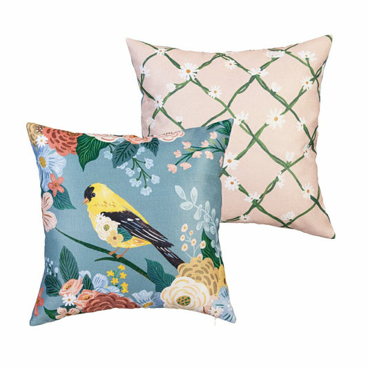 Plow & Hearth What She Shed Goldfinch Pillow Cover