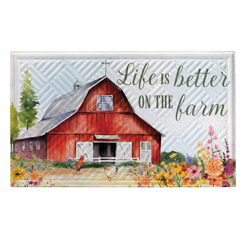 Plow & Hearth Hillside Pasture Barn Embossed Mat