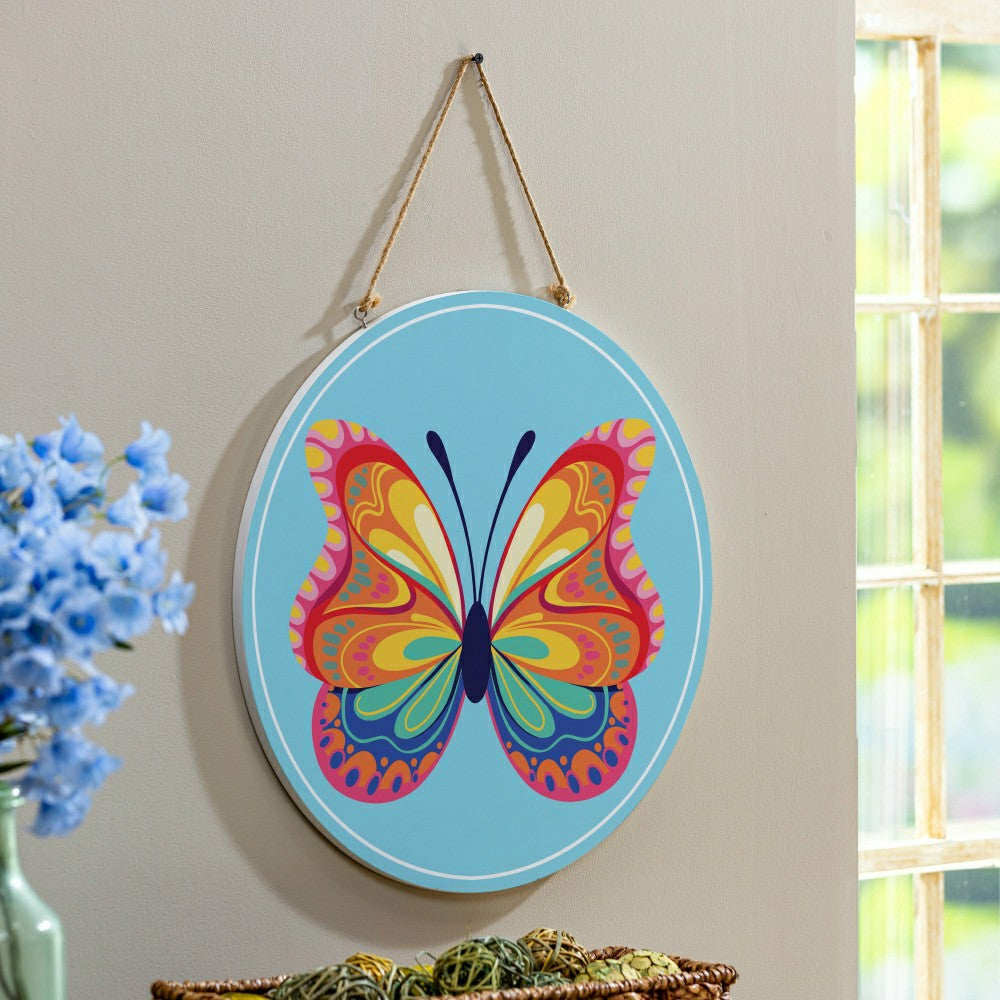 Plow & Hearth Bunny Blooms Bows & Butterfly, 18" Door Décor