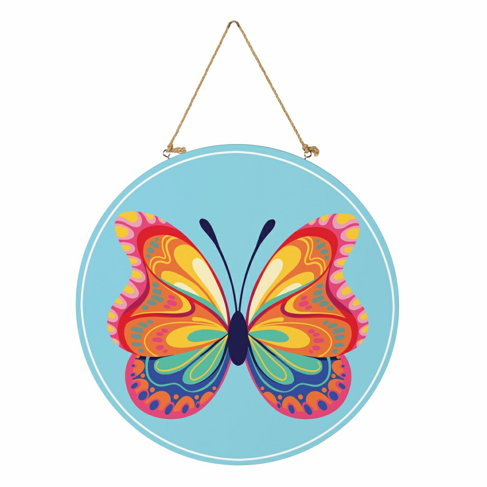 Plow & Hearth Bunny Blooms Bows & Butterfly, 18" Door Décor