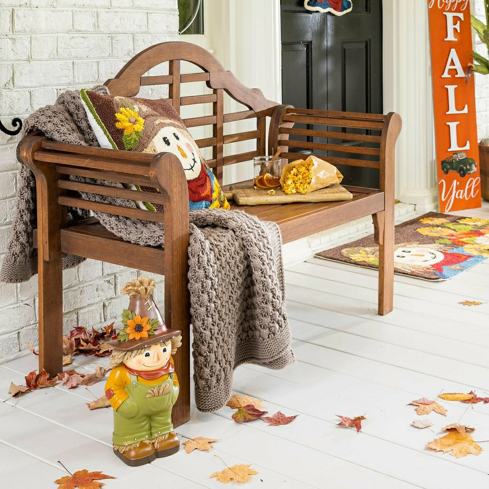 Plow & Hearth Double-Sided Fall/Holiday Greeting Wooden Standing Porch Leaner