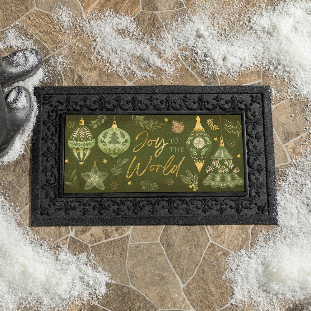 Plow & Hearth 22X10” FLOCKED COIRSASSAFRAS MAT