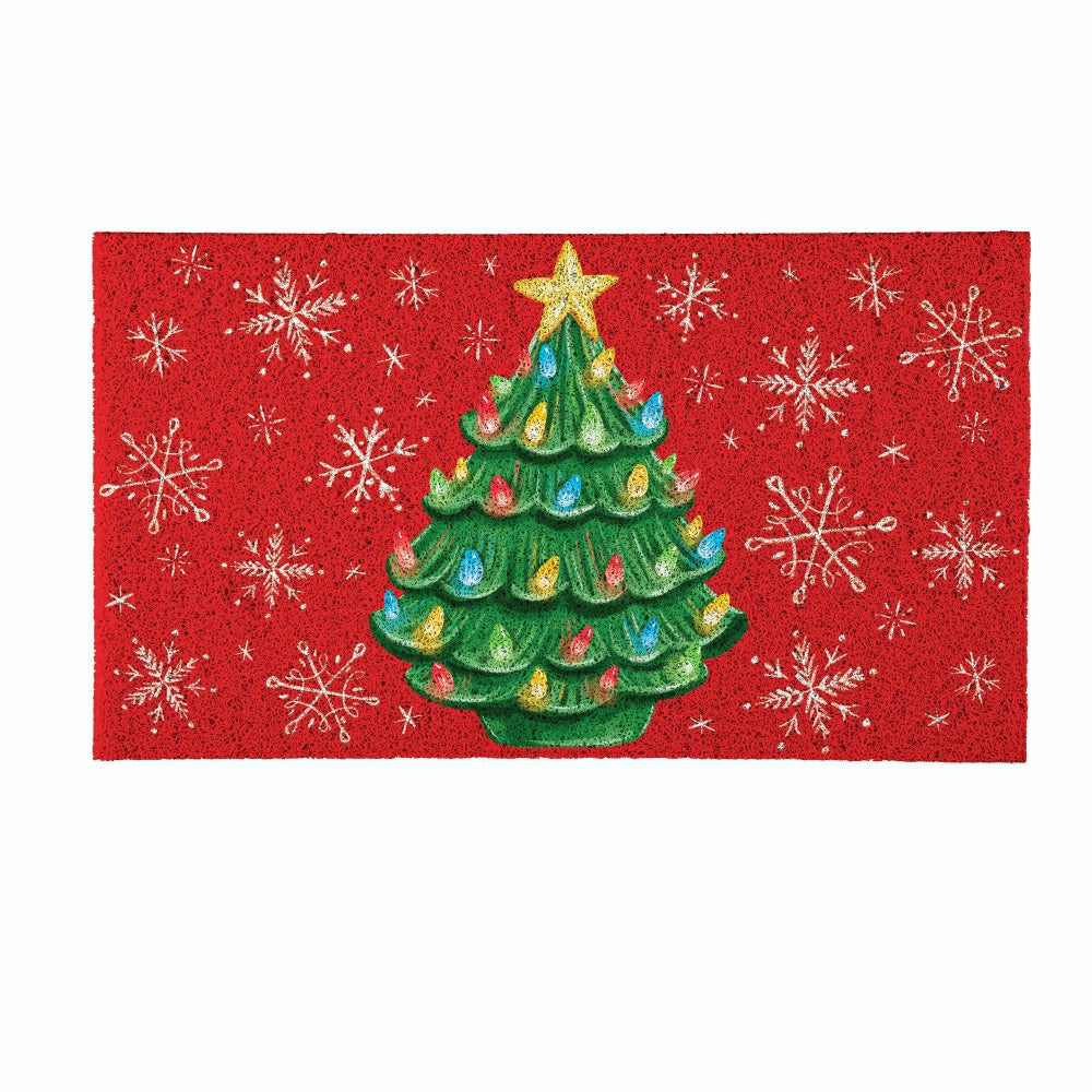 Plow & Hearth Christmas tree PVC Trapper Mat, 28"x16"