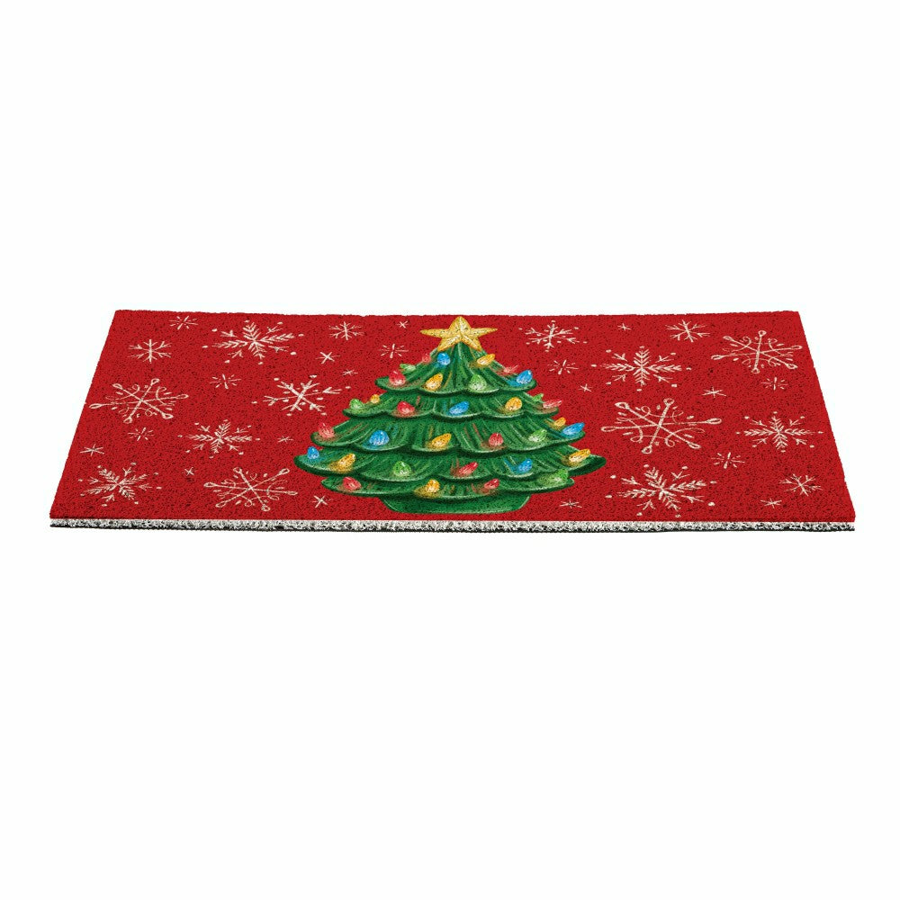 Plow & Hearth Christmas tree PVC Trapper Mat, 28"x16"