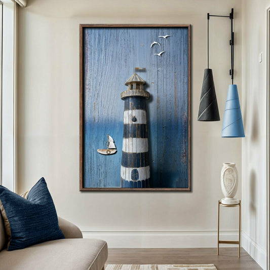 Plow & Hearth Wooden Lighthouse Coastal Wall Art