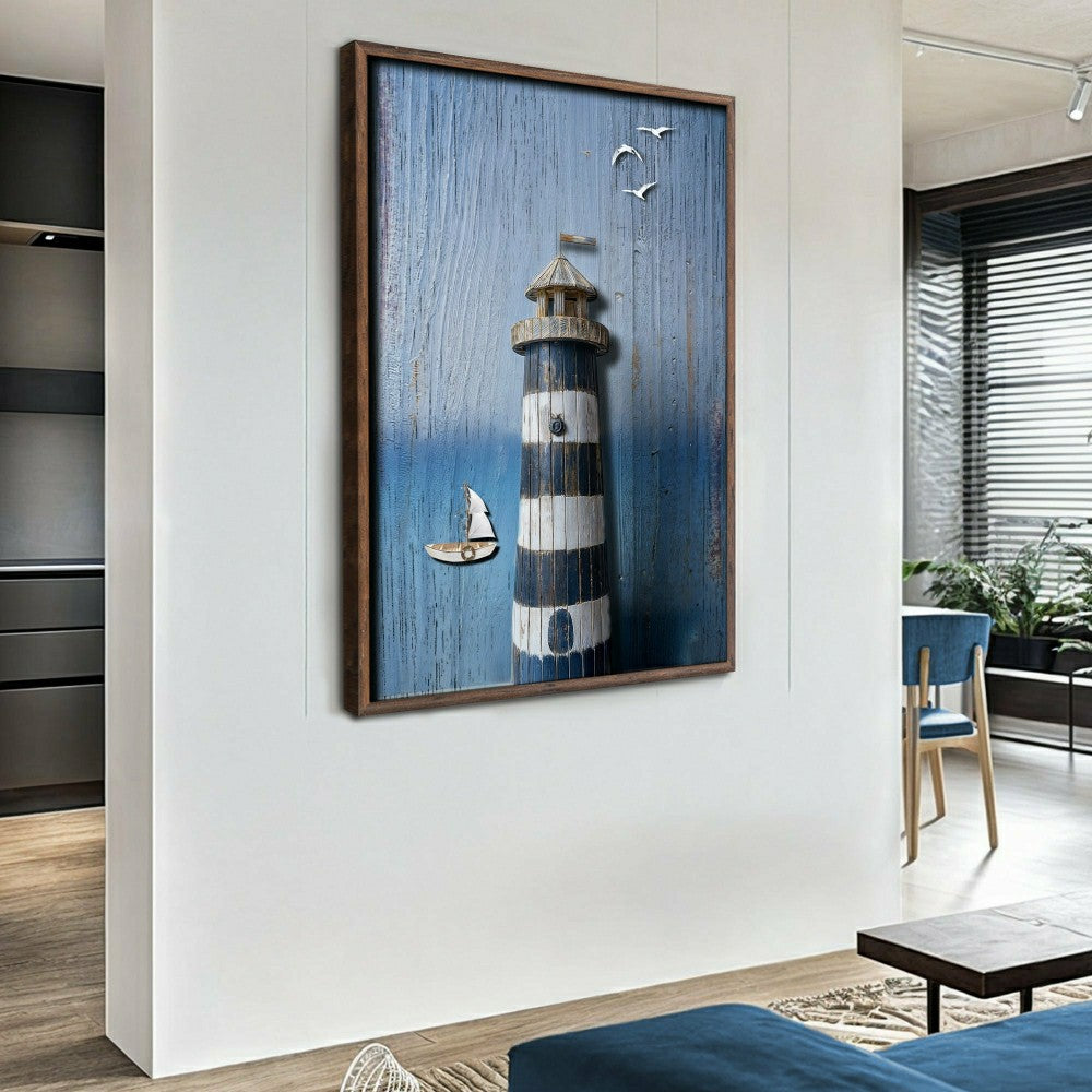 Plow & Hearth Wooden Lighthouse Coastal Wall Art