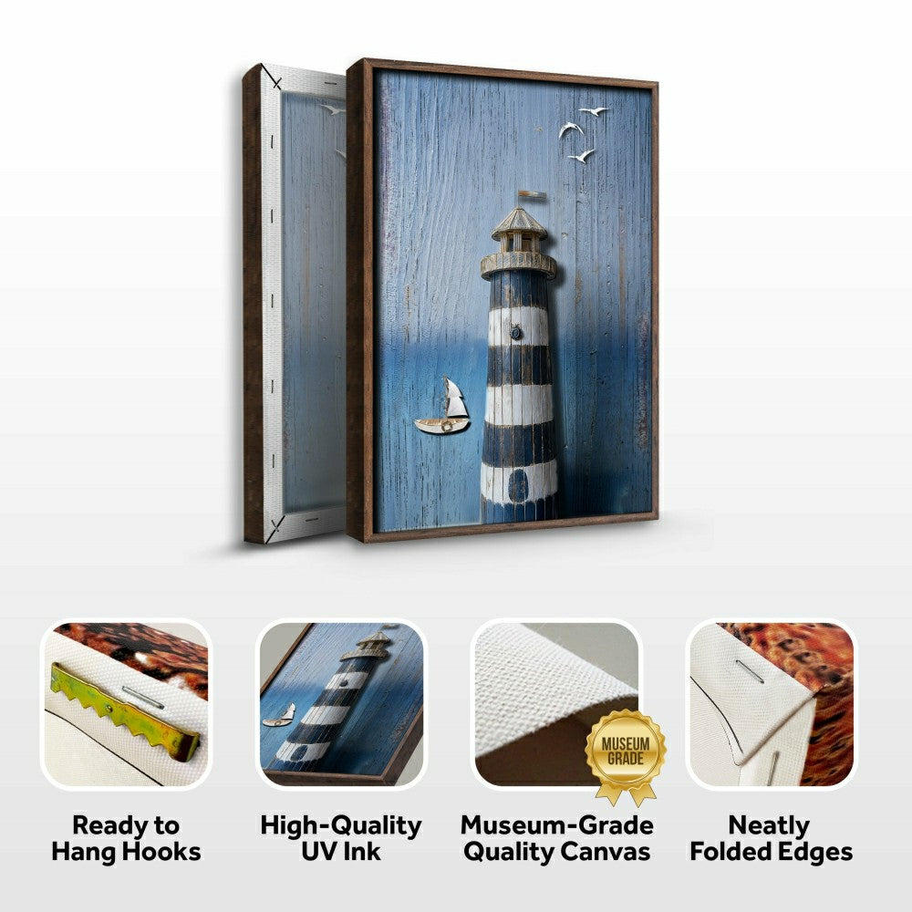 Plow & Hearth Wooden Lighthouse Coastal Wall Art