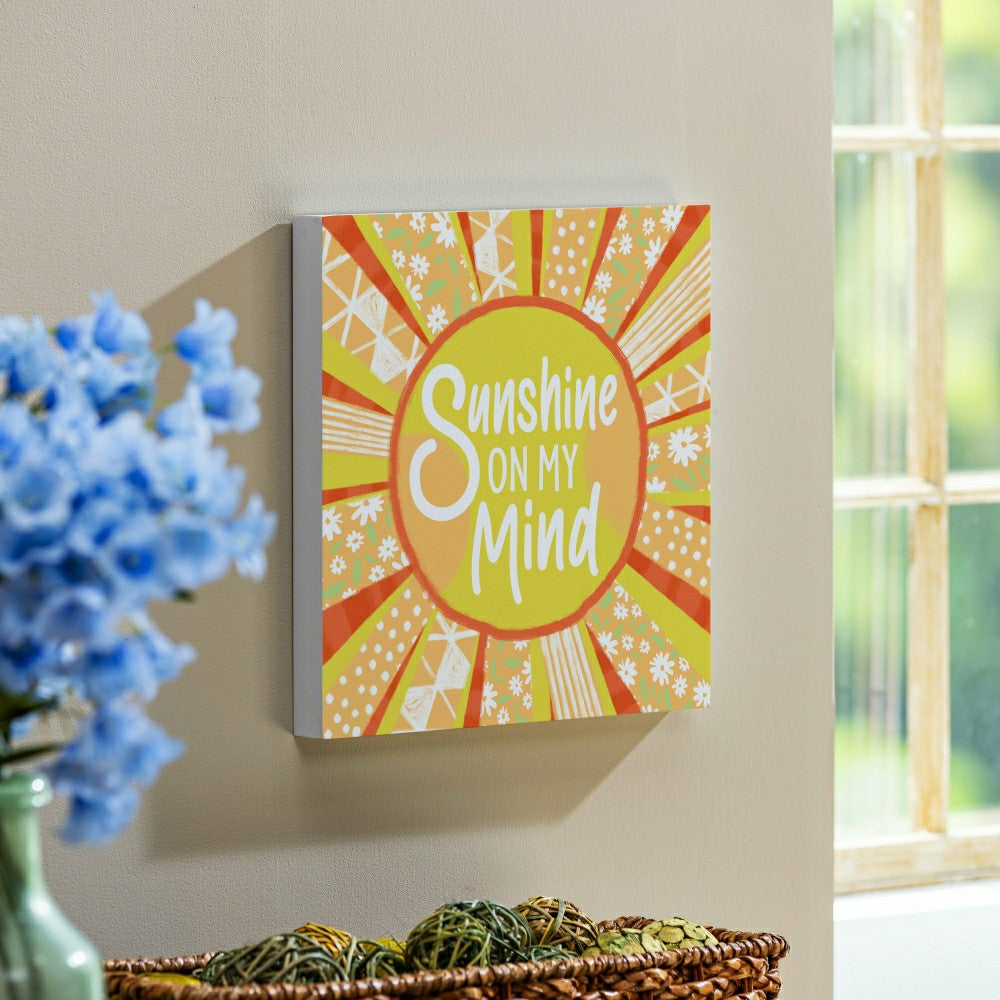 Plow & Hearth Blue Coastal Make Waves Indoor Wall Décor, Wood, Sun "Sunshine On My M