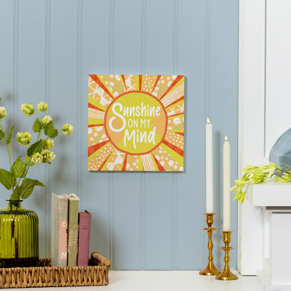 Plow & Hearth Blue Coastal Make Waves Indoor Wall Décor, Wood, Sun "Sunshine On My M