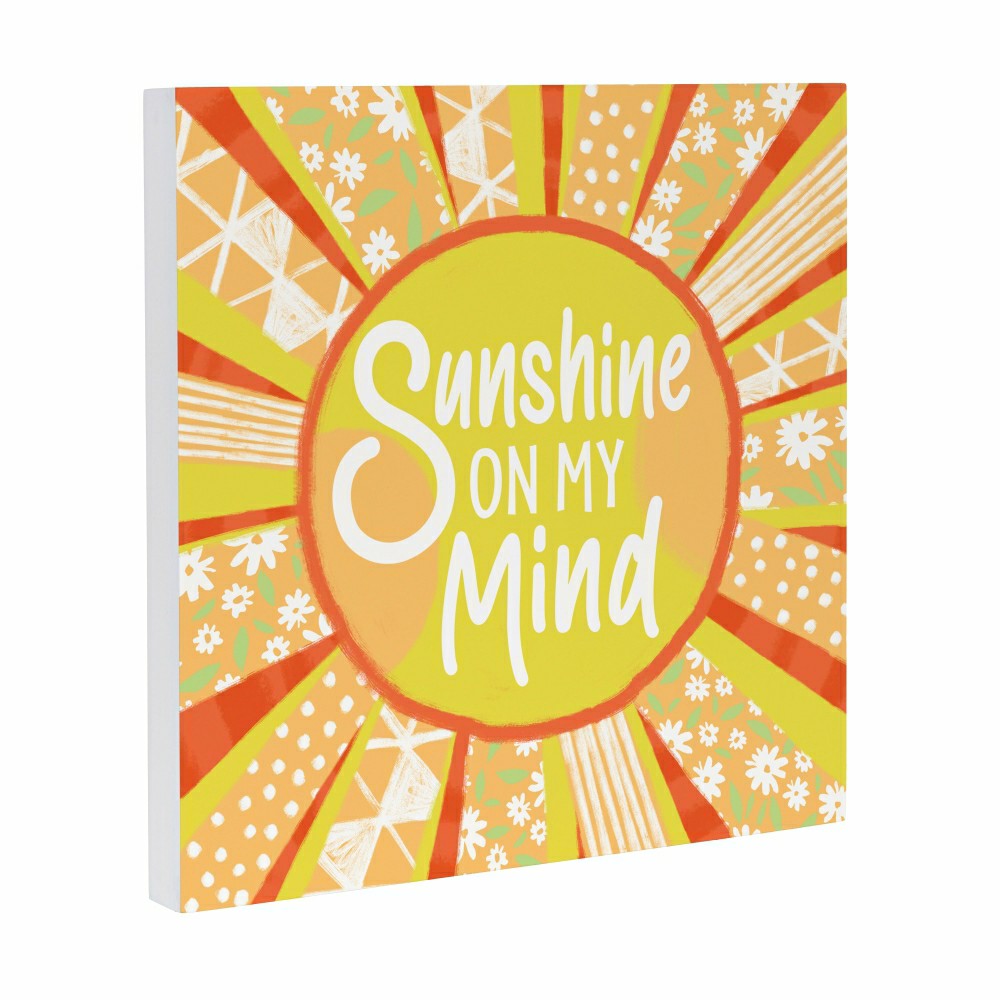 Plow & Hearth Blue Coastal Make Waves Indoor Wall Décor, Wood, Sun "Sunshine On My M
